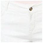Seduva Women's Denim Solid Buttoned Jeans (White)