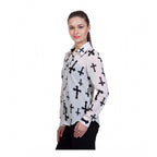 Seduva Women's Polyester Printed Long Sleeves Standard Length Shirt (White)