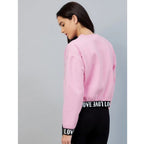 Seduva Women's Fleece Solid Long Sleeves Sweatshirt (Pink)