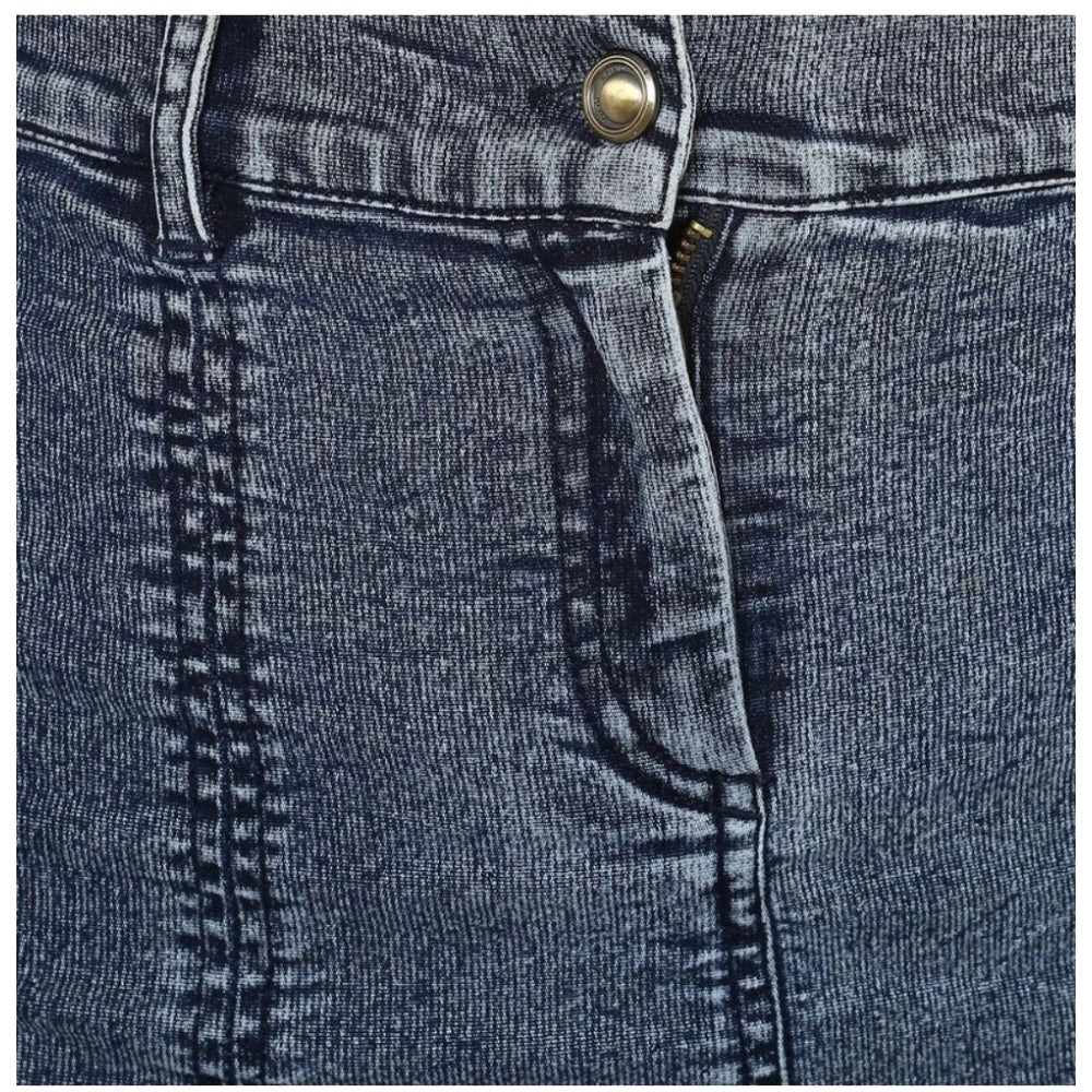 Seduva Women's Denim Tie Up Buttoned Skirt (Blue)