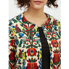 Seduva Women's Polyester Floral 3-4th Sleeves Shrug (Multicolor)
