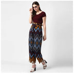 Seduva Women's Polyester Chevron Elasticated Trousers (Multicolor)