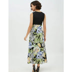 Seduva Women's Rayon Floral Sleeveless Calf-length Dress (Multicolor)