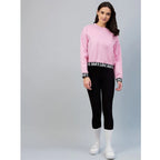 Seduva Women's Fleece Solid Long Sleeves Sweatshirt (Pink)