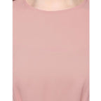 Seduva Women's Polyester Solid Long Sleeves Regular Top (Pink)