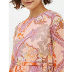 Seduva Women's Polyester Printed Long Sleeves Calf-length Dress (Multicolor)