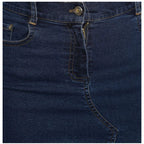 Seduva Women's Denim Stitching Pattern Buttoned Skirt (Blue)