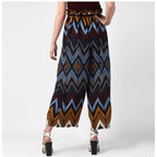 Seduva Women's Polyester Chevron Elasticated Trousers (Multicolor)