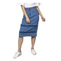 Seduva Women's Denim Washed Buttoned Skirt (Blue)