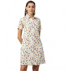 Seduva Women's Polyester Floral Short Sleeve Above Knee Dress (Multicolor)