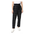 Seduva Women's Polyester Checkered Elasticated Trousers (Black - White)