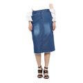 Seduva Women's Denim Washed Buttoned Skirt (Blue)