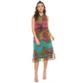 Seduva Women's Polyester Floral Sleeveless Below Knee Dress (Multicolor)