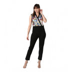 Seduva Women's Polyester Embellished Sleeveless Jumpsuit (Black)
