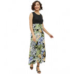 Seduva Women's Rayon Floral Sleeveless Calf-length Dress (Multicolor)