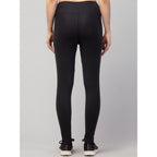 Seduva Women's Polyester Solid Ankle Length High-Rise Tights (Black)