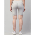 Seduva Women's Polyester Solid Above Knee High-Rise Shorts (Grey)