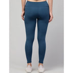 Seduva Women's Polyester Solid Ankle Length High-Rise Tights (Teal)