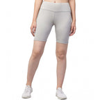 Seduva Women's Polyester Solid Above Knee High-Rise Shorts (Grey)