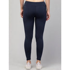 Seduva Women's Polyester Solid Ankle Length High-Rise Tights (Navy)
