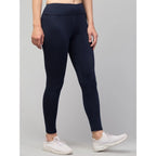 Seduva Women's Polyester Solid Ankle Length High-Rise Tights (Navy)
