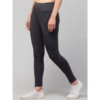 Seduva Women's Polyester Solid Ankle Length High-Rise Tights (Grey)