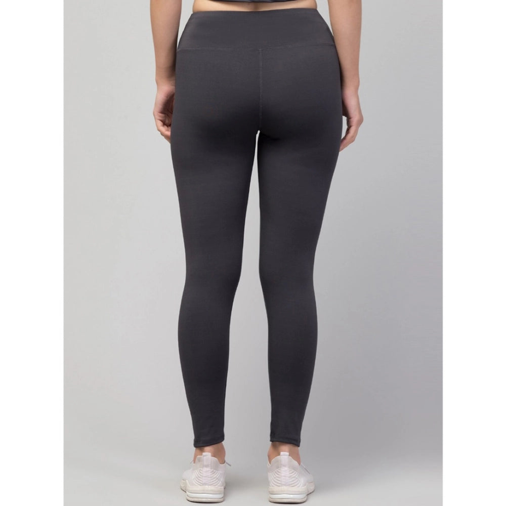 Seduva Women's Polyester Solid Ankle Length High-Rise Tights (Grey)