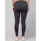 Seduva Women's Polyester Solid Ankle Length High-Rise Tights (Grey)