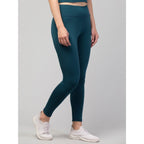 Seduva Women's Polyester Solid Ankle Length High-Rise Tights (Green)