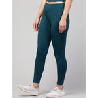 Seduva Women's Polyester Solid Ankle Length High-Rise Tights (Green)