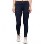 Seduva Women's Polyester Solid Ankle Length High-Rise Tights (Navy)