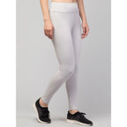 Seduva Women's Polyester Solid Ankle Length High-Rise Tights (Light Grey)
