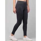Seduva Women's Polyester Solid Ankle Length High-Rise Tights (Grey)