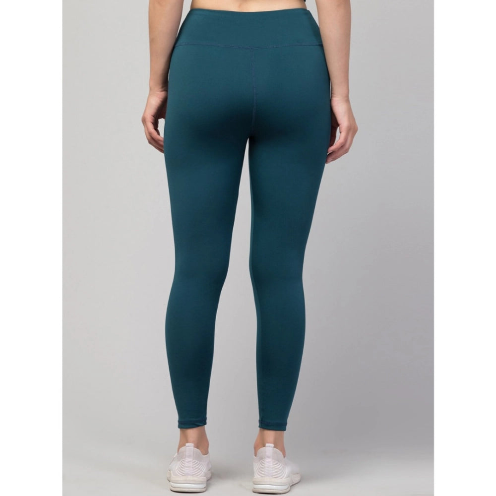 Seduva Women's Polyester Solid Ankle Length High-Rise Tights (Green)