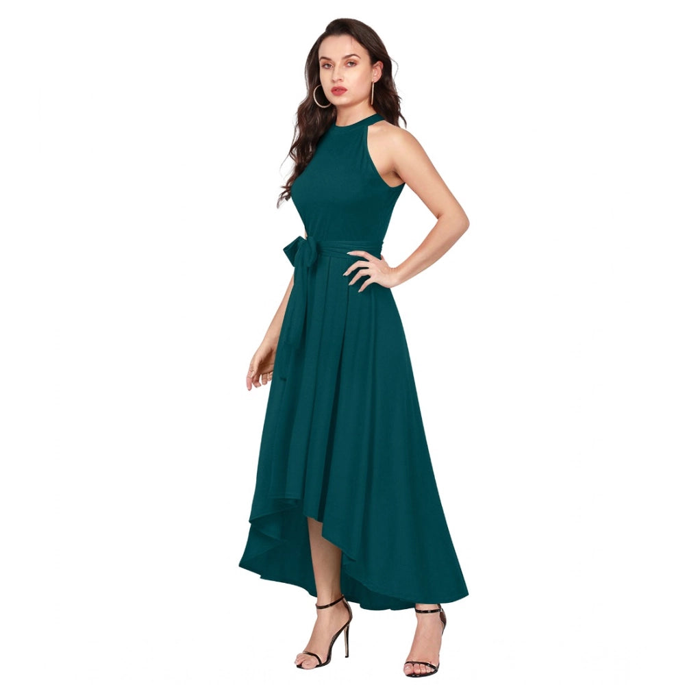 Seduva Women's Polyster Solid Halter Neck Sleeveless Dress (Morpichh)