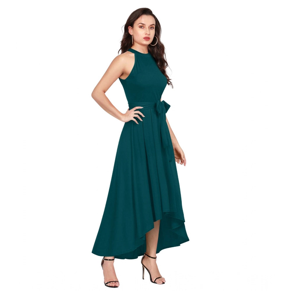 Seduva Women's Polyster Solid Halter Neck Sleeveless Dress (Morpichh)
