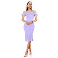 Seduva Women's Knitting stretchable Solid Round Neck Sleeveless Dress (Purple)