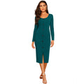 Seduva Women's Knitting stretchable Round Neck Full Sleeve Dress (Morpich )
