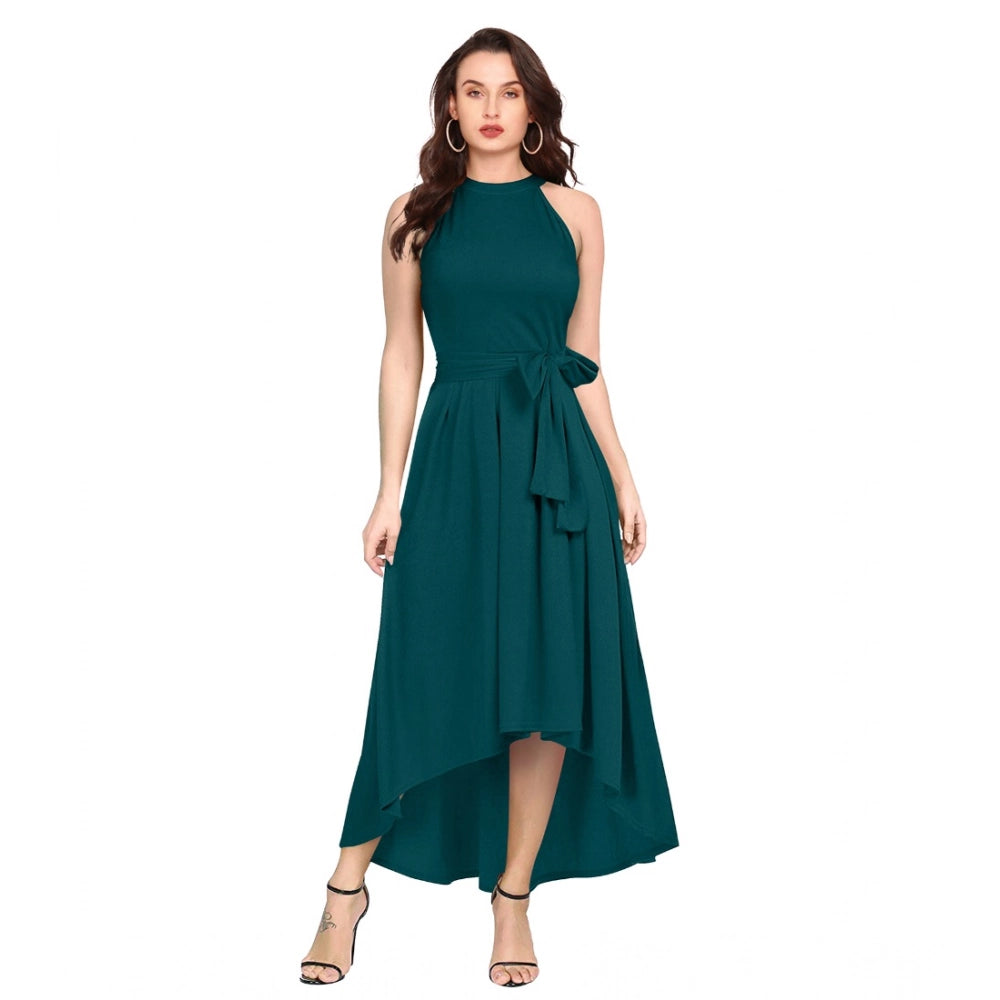 Seduva Women's Polyster Solid Halter Neck Sleeveless Dress (Morpichh)