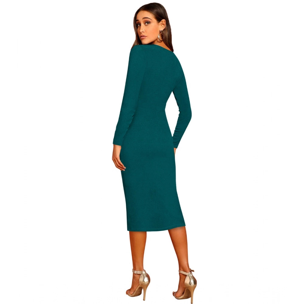 Seduva Women's Knitting stretchable Round Neck Full Sleeve Dress (Morpich )
