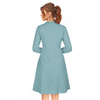 Seduva Women's Knitting stretchable Solid Round Neck Full Sleeve Dress (Pista)