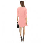Seduva Women's Polyester Solid Collar 3-4th Dress (Peach)