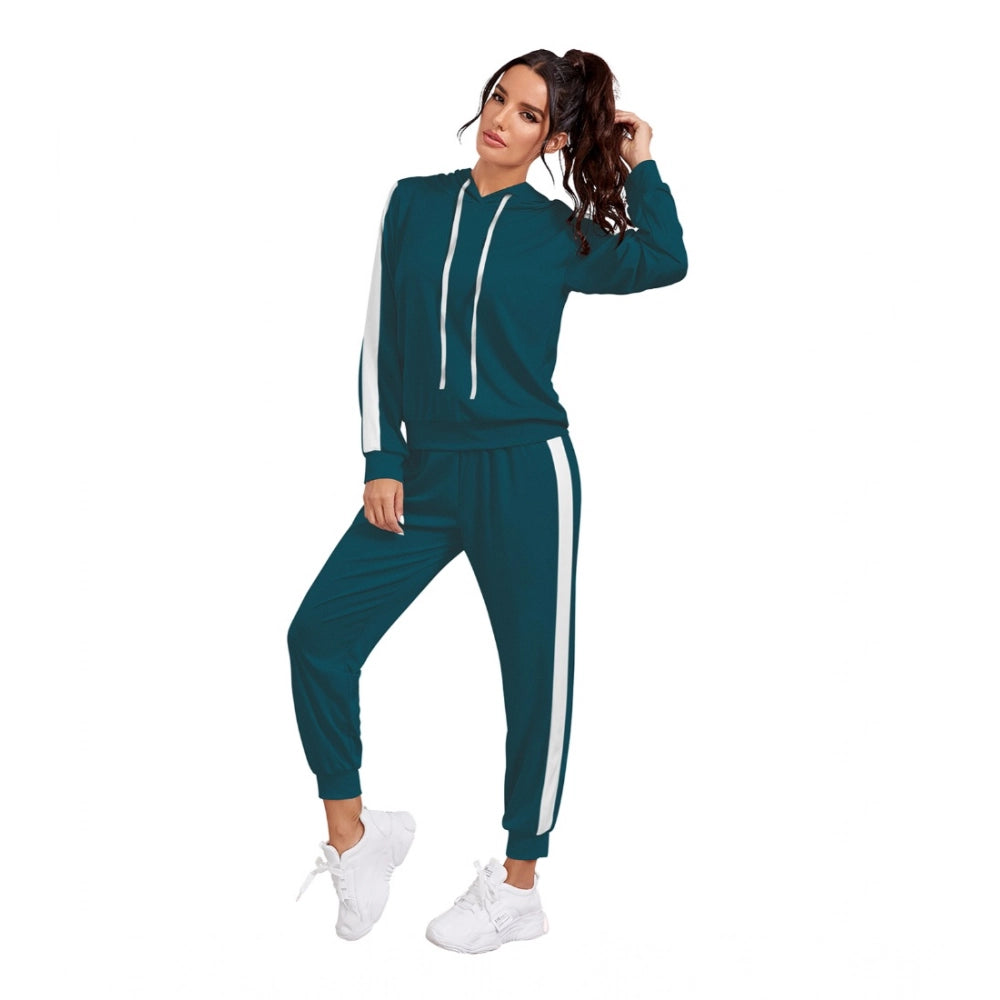 Seduva Women's Knitting stretchable Solid Hooded Neck Full Sleeve Track Suit (Morpich)