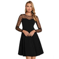 Seduva Women's Knitting stretchable Solid Round Neck Full Sleeve Dress (Black)