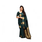 Seduva Women's Silk Printed Saree With Unstitched Blouse 5.5Mtr (Green)