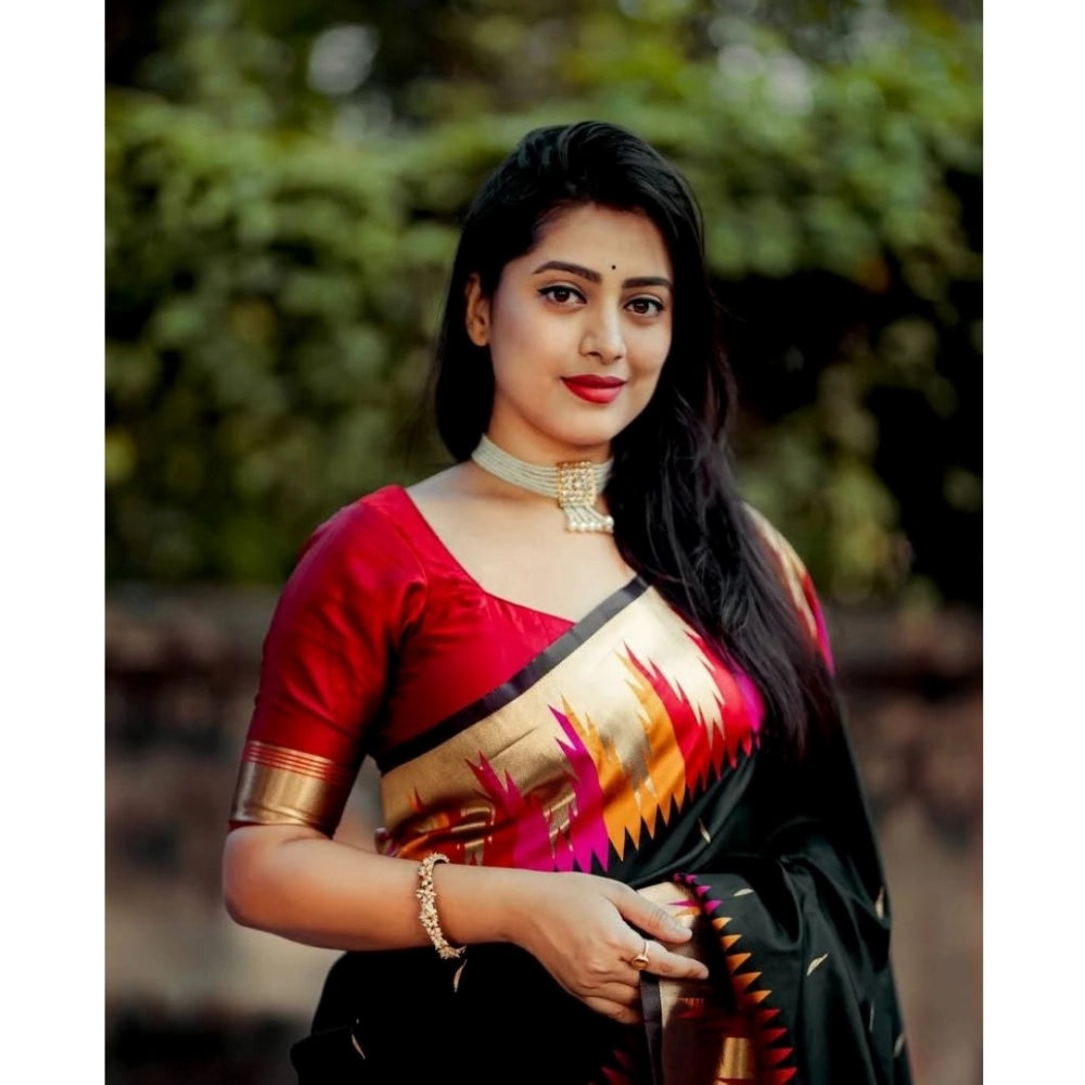 Seduva Women's Silk Printed Saree With Unstitched Blouse 5.5Mtr (Multicolor)