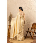 Seduva Women's Silk Printed Saree With Unstitched Blouse 5.5Mtr (Gold)