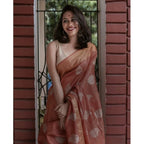Seduva Women's Silk Printed Saree With Unstitched Blouse 5.5Mtr (Maroon)