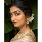 Seduva Women's Silk Printed Saree With Unstitched Blouse 5.5Mtr (Off White)