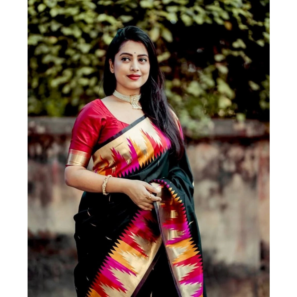 Seduva Women's Silk Printed Saree With Unstitched Blouse 5.5Mtr (Multicolor)